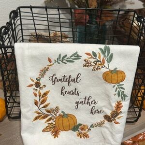 Autumn Themed Kitchen Towel with Pumpkins